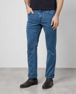 Stefano Ricci Blue jeans with metallic logo MST41S3050T00130