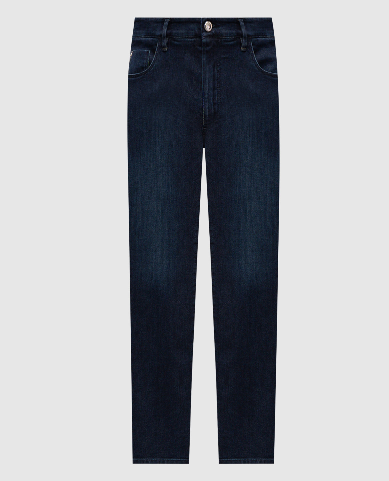 Blue jeans with logo patch Stefano Ricci