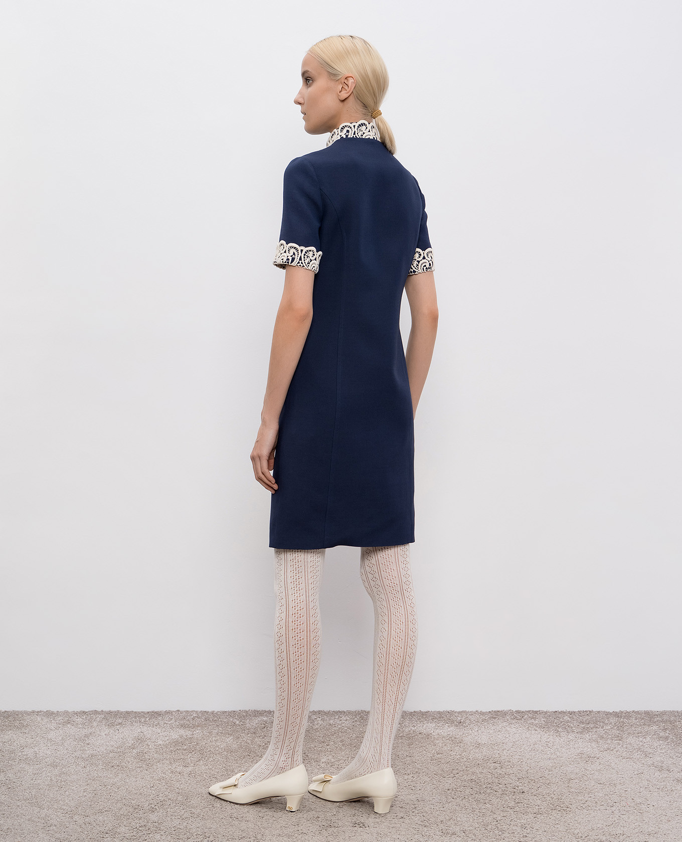 Blue wool and silk midi dress Valentino 4