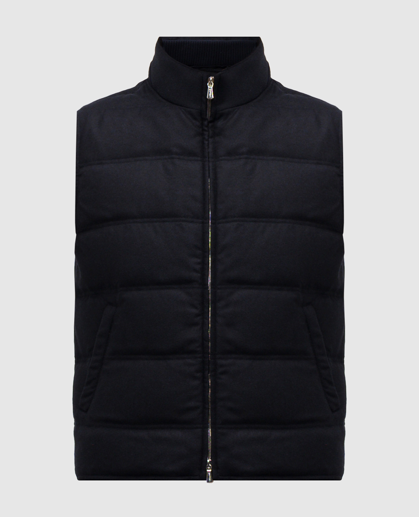 

Blue down quilted wool and cashmere vest Enrico Mandelli