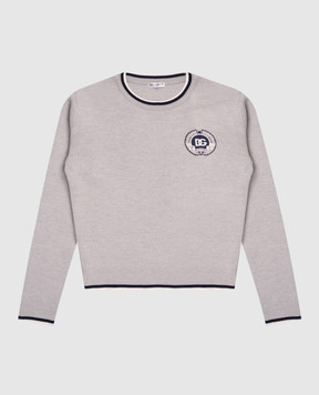 Dolce&Gabbana Children's gray wool sweater with logo L5KWK5JDVB7