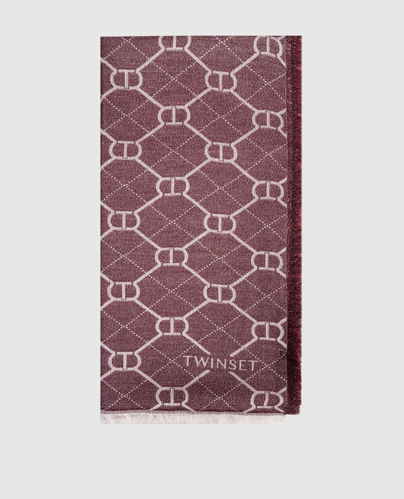 

Pink scarf with logo pattern Twinset