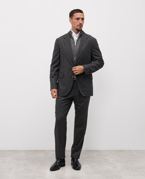 Brunello Cucinelli Gray striped wool suit MV410LDTH