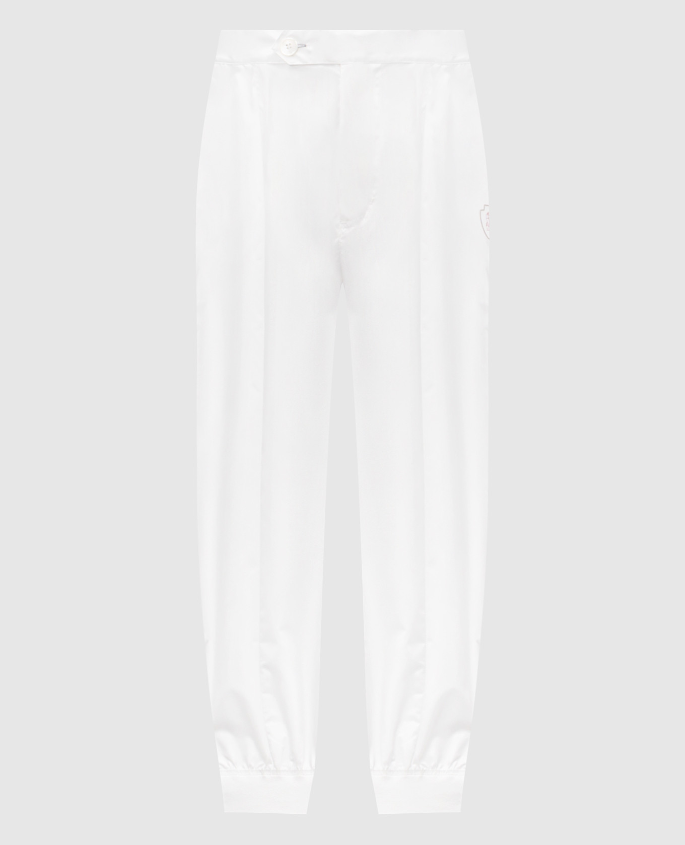 White pants with emblem Brunello Cucinelli