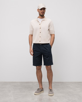 Peserico Blue shorts with logo R54566T300800