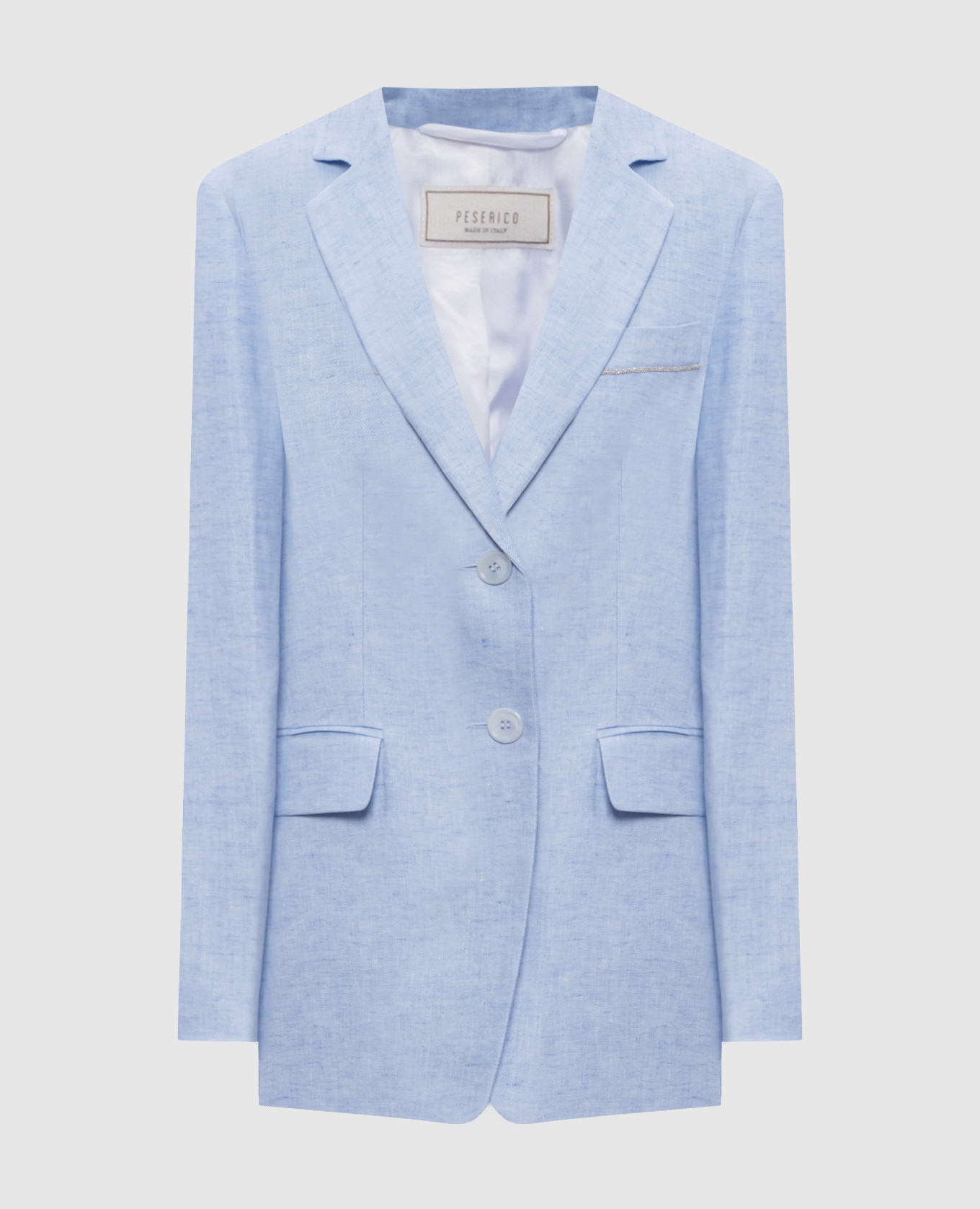 

Blue linen jacket with monil chain Peserico, Light blue