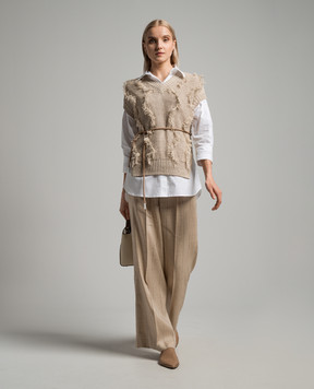 Peserico White blouse with monil chain S0653008928