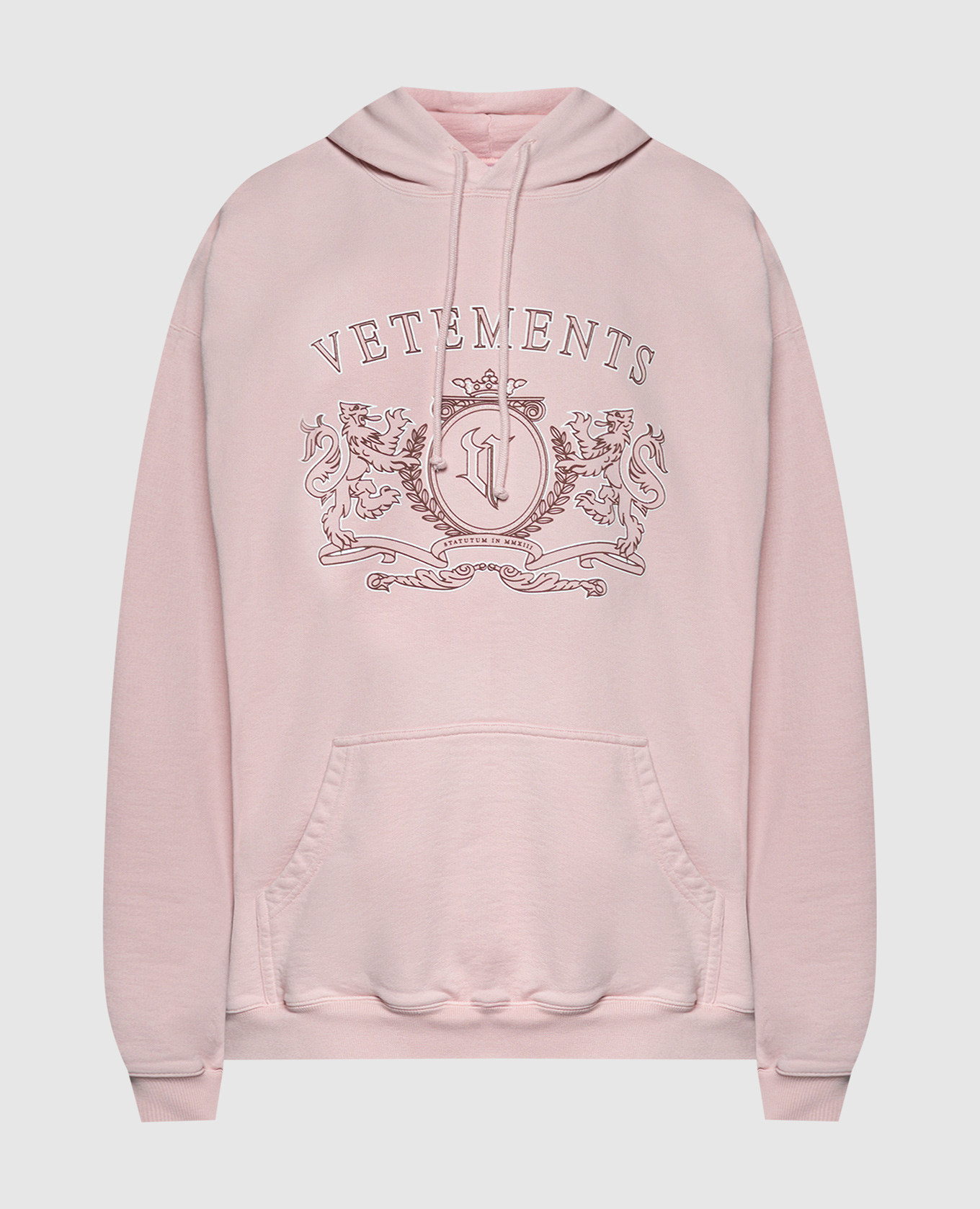 

Pink hoodie with heraldic logo emblem Vetements, Розовый