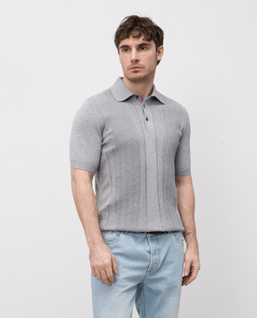 Brunello Cucinelli Gray polo with pattern M29203305
