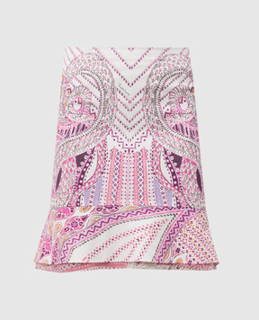Roberto Cavalli White printed skirt with ruffle XDT301
