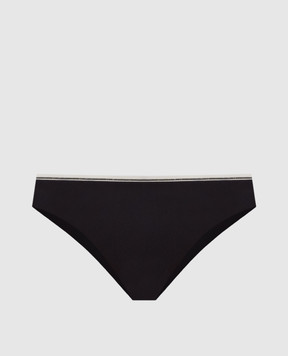 Brunello Cucinelli Gray swimsuit panties with a monil chain ML902VS159