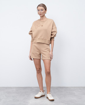 Ermanno Scervino Beige sweatshirt with applique D461M303RLGKRA