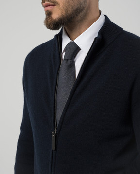 Canali Blue tie made of wool with a pattern HS0411170