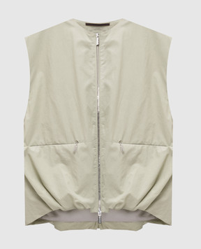 MooRER ZEFY green vest with linen ZEFYWFC