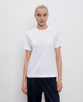 Brunello Cucinelli White T-shirt with a monil chain MPT81BI100