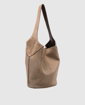 Brunello Cucinelli Beige suede bag with logo MBSUD2751P