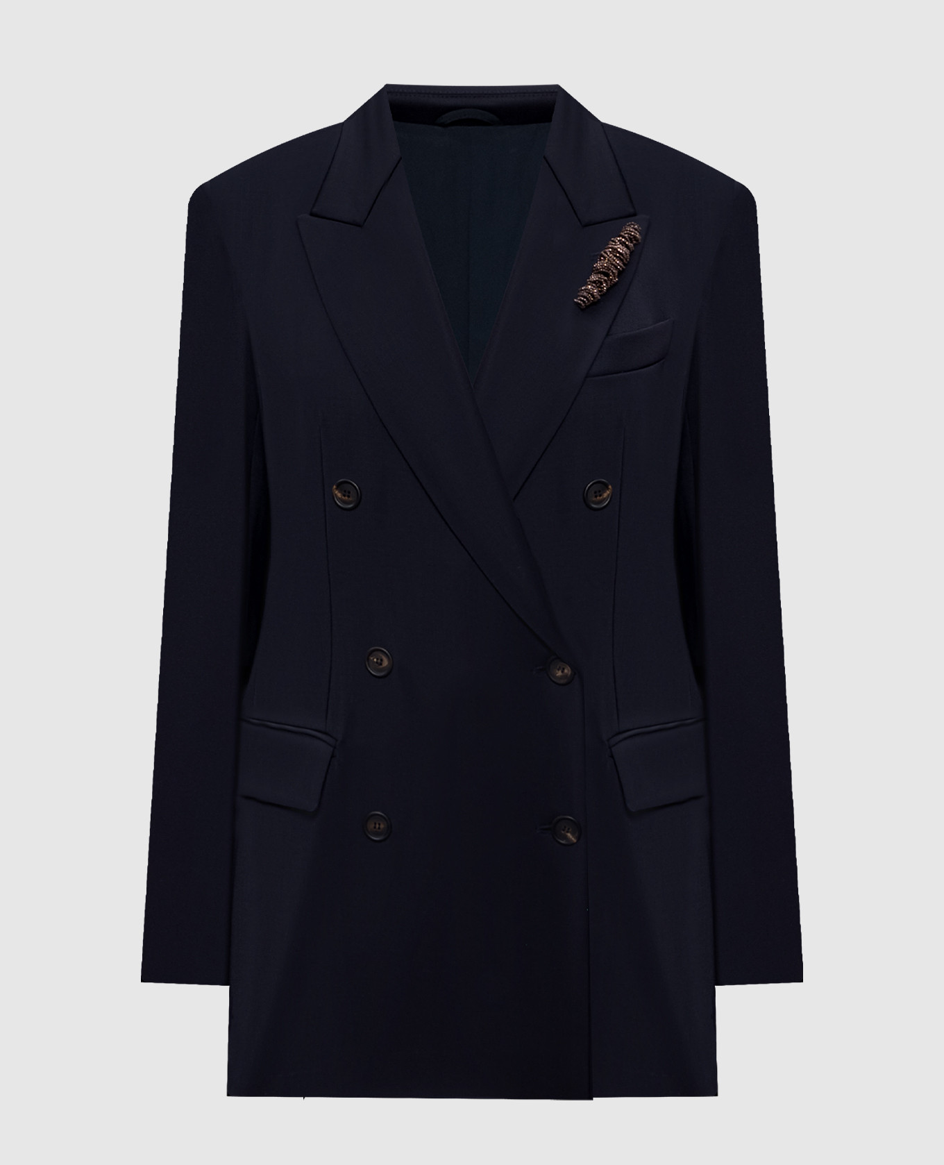 

Blue double-breasted wool jacket Brunello Cucinelli