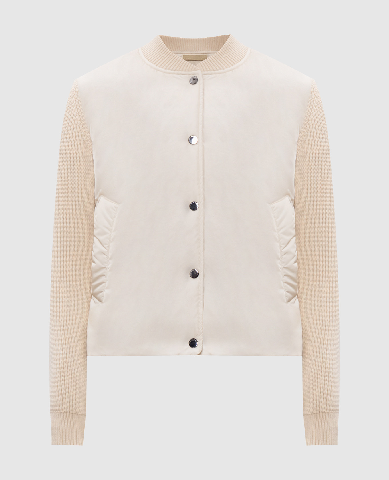 

Beige jacket with logo patch Woolrich