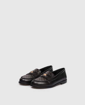 Versace Medusa children's black leather loafers 10203381A15518