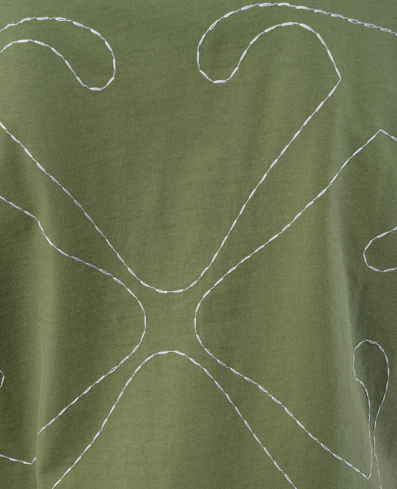 

Green t-shirt with logo embroidery Off-White