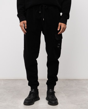 C.P. Company Black joggers with logo patch MSP308A006614G