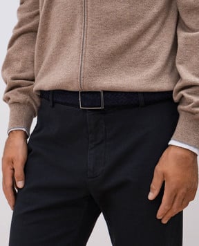MooRER RICHARD blue suede braided belt RICHARDPC2