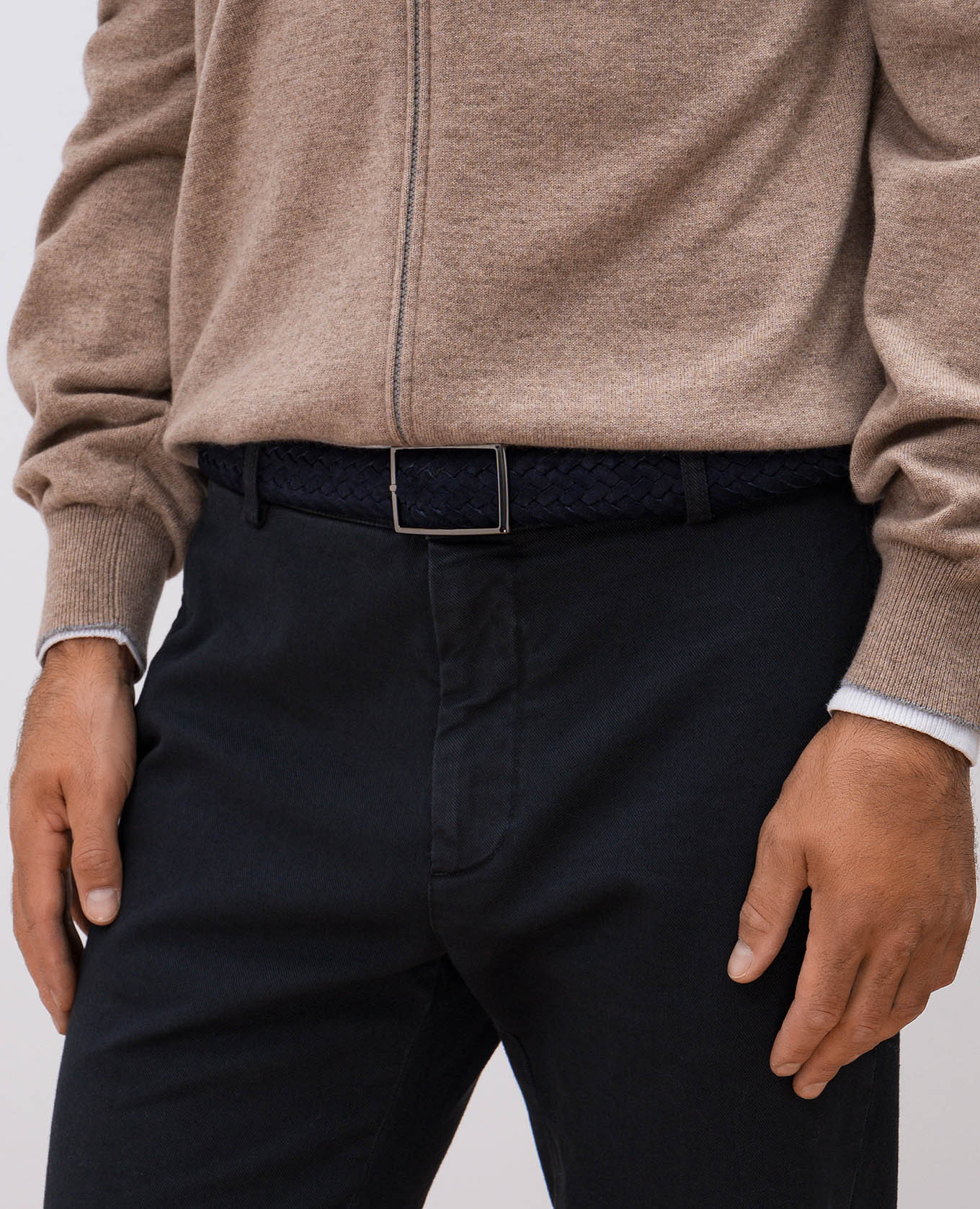 

RICHARD blue suede braided belt MooRER