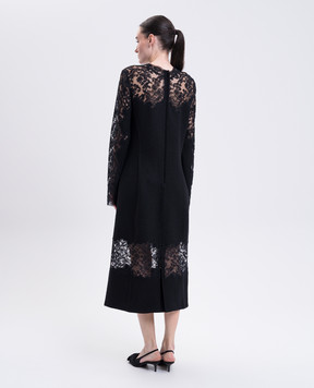 Ermanno Scervino Black dress made of wool, silk and cashmere D472Q343WHB