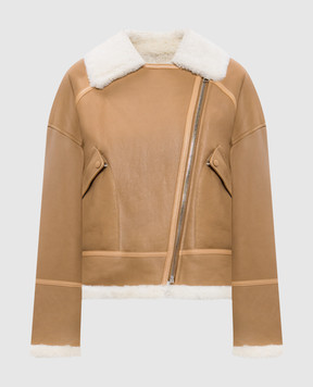Yves Salomon Beige sheepskin coat in the style of a cowhide 24WYV60060MEGO