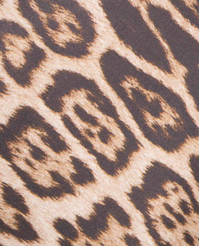 Roberto Cavalli Orange decorative pillow with monogram logo and animal print H0100000019C119
