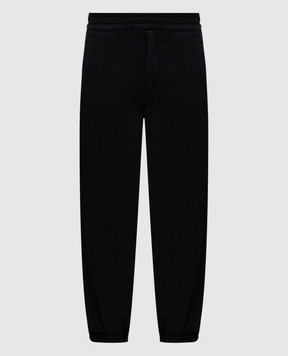 Alexander McQueen Blue joggers with textured logo emblem 828306QXACA