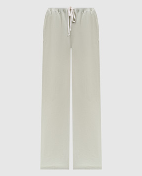 Maison Margiela MM6 Green pants with logo embroidery S62KB0235S30653