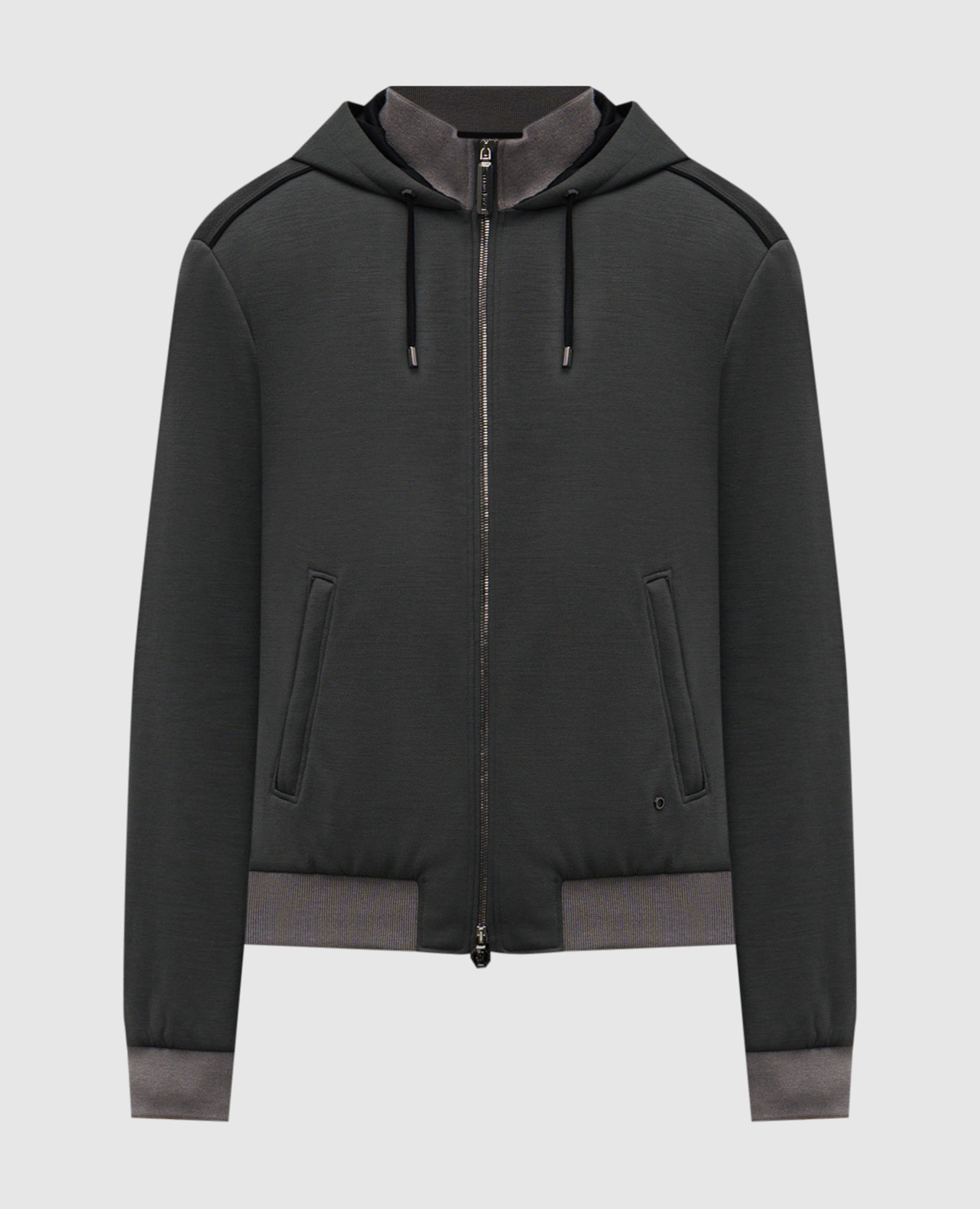 

Grey wool jacket with hood Stefano Ricci