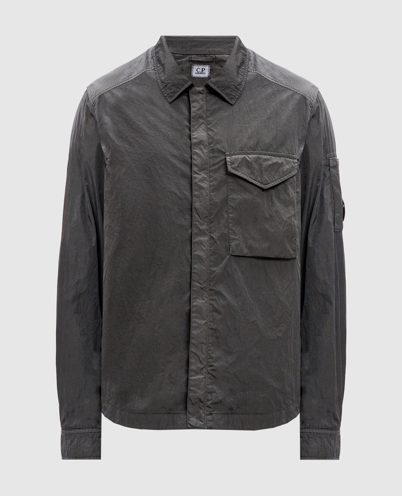 

Grey windbreaker with logo patch C.P. Company