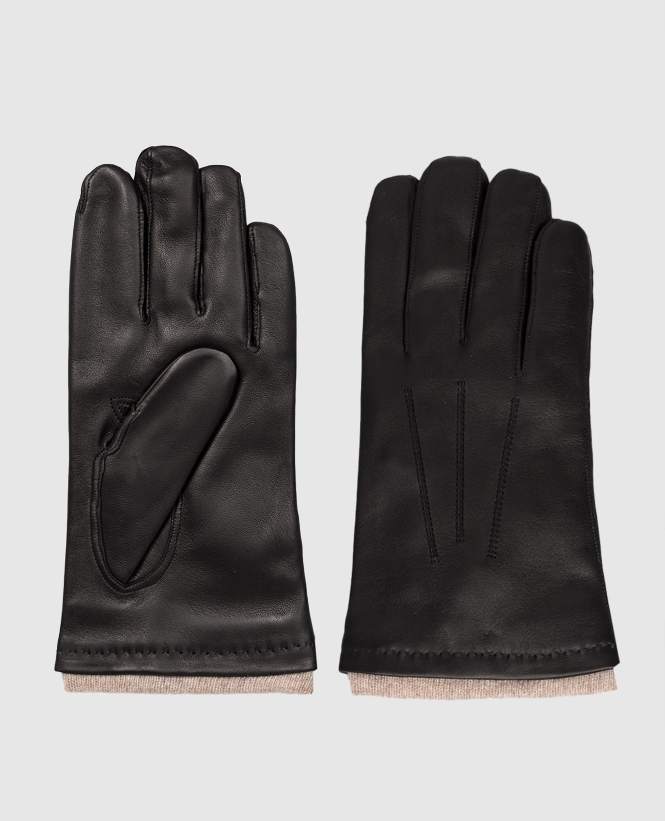 Black leather gloves Orciani