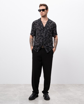 Balmain Black shirt with logo print EH1HN070VH56
