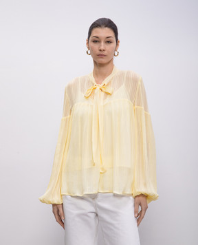 Twinset Yellow blouse with jacquard pattern 251TP2263