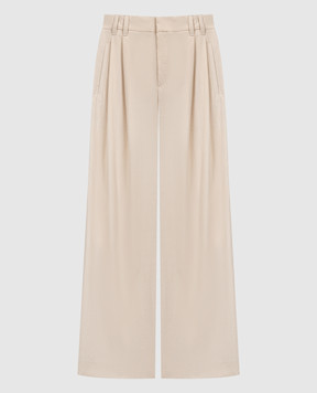 Brunello Cucinelli Beige pants with monil chain ML949P8509