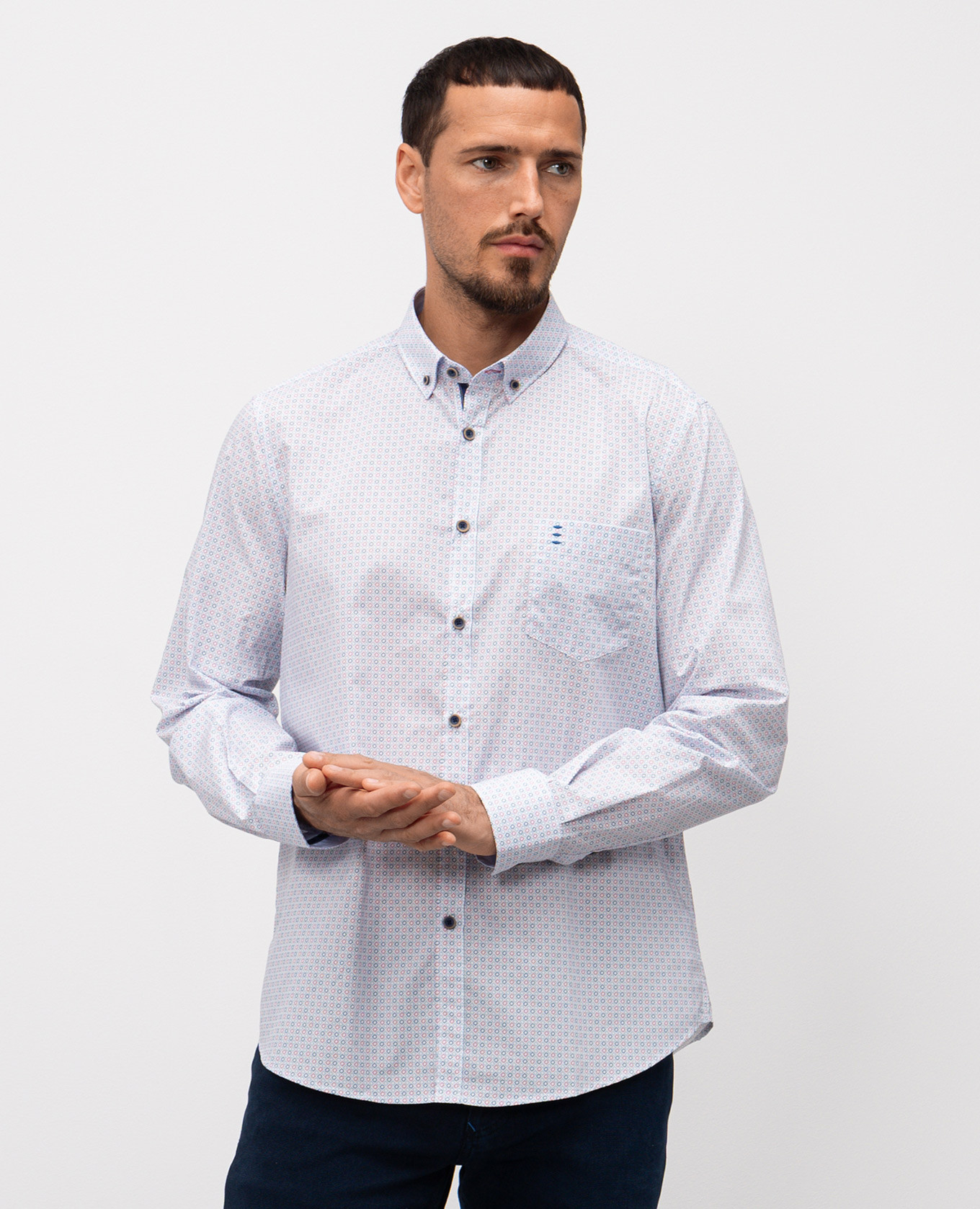 

Blue shirt with branded print Florentino, Light blue
