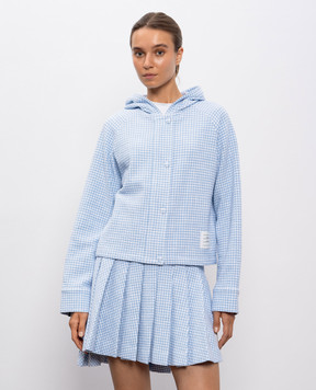 Thom Browne Blue tweed check jacket FJT392AJ0222