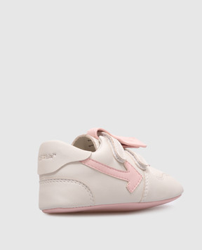 Off-White Children's white leather sneakers with logo OGIX001S25LEA001