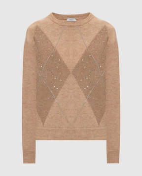 Peserico Beige wool, silk and cashmere jumper with sequins S99391F079283H