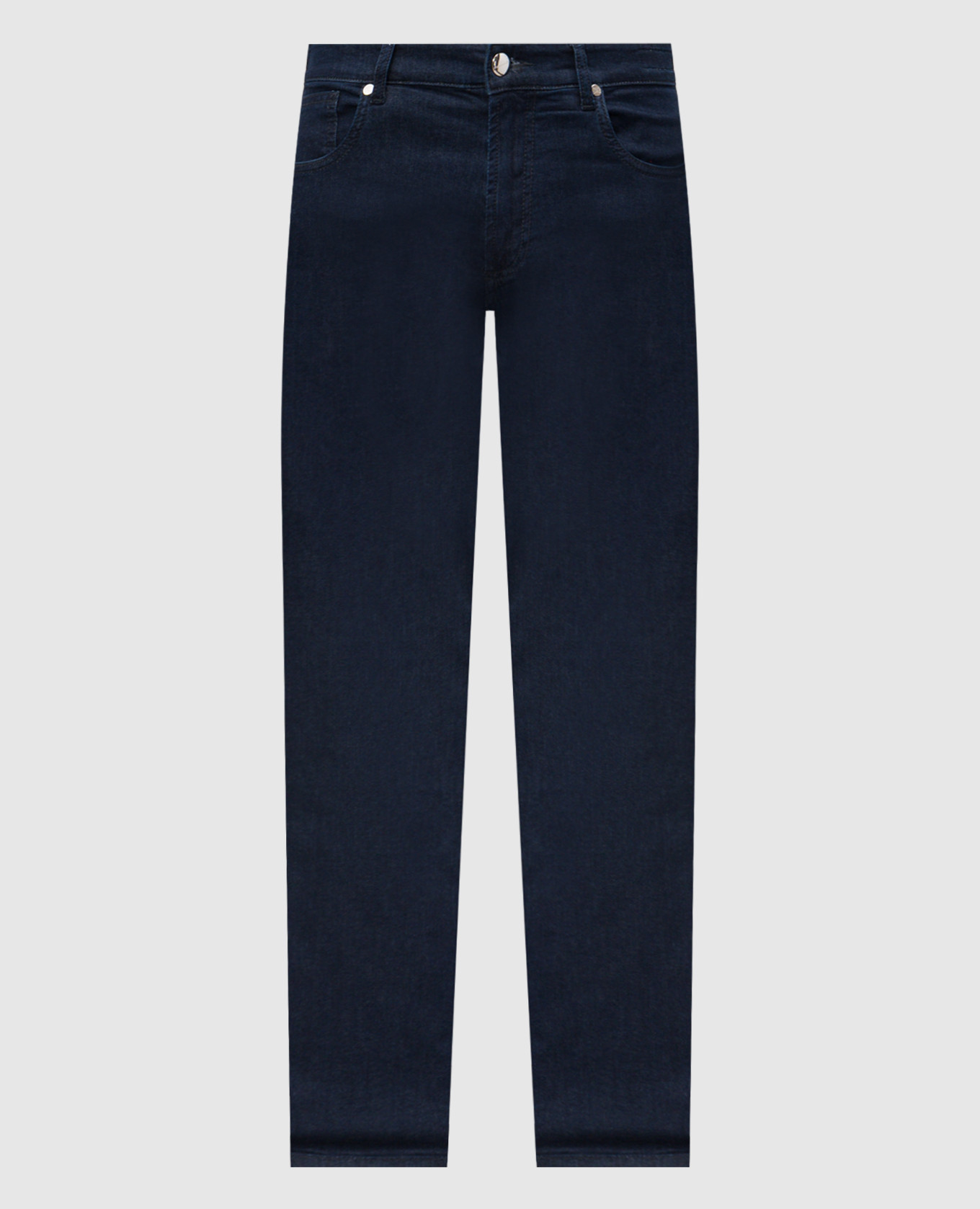 Blue jeans with logo patch Enrico Mandelli
