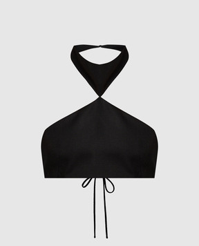 Philosophy di Lorenzo Serafini Black top with linen A08052126