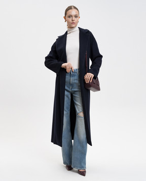 Dondup Blue wool and cashmere coat DJ739WF0187DXXX