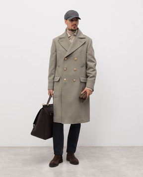 Brunello Cucinelli Green double-breasted wool coat MY4969139G