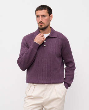 Brunello Cucinelli Purple ribbed cashmere sweater M2274115