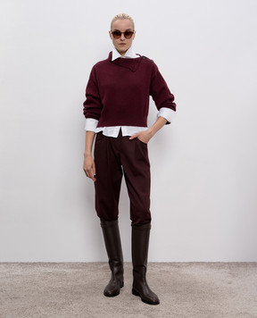 Brunello Cucinelli Burgundy cashmere sweater M12707314P