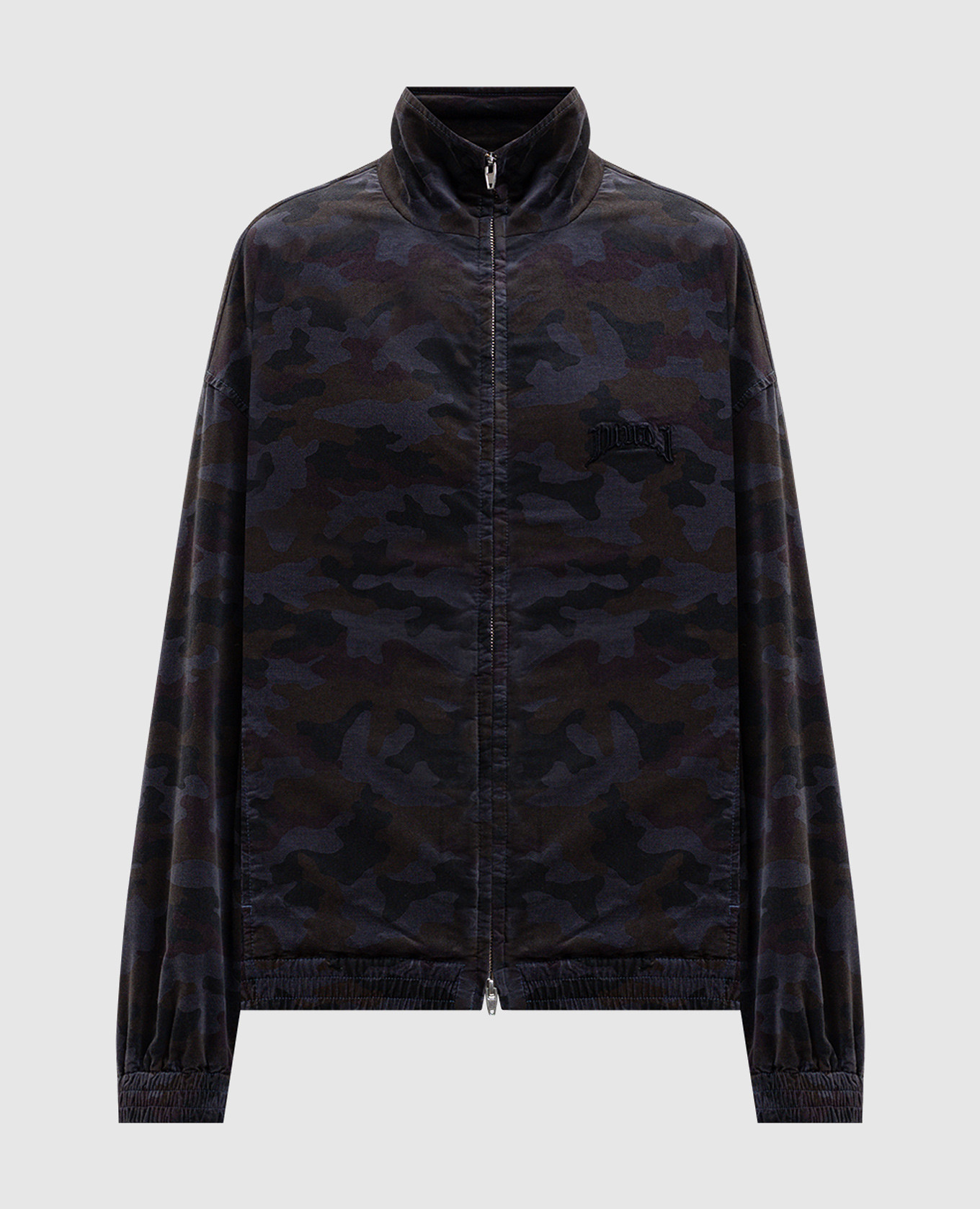 

Grey velour sports jacket with camouflage print Juun.j
