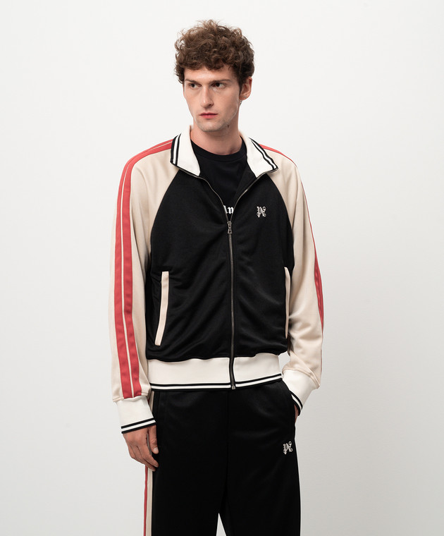 Palm Angels - Giacca sportiva nera con logo PMBD079F24FAB001